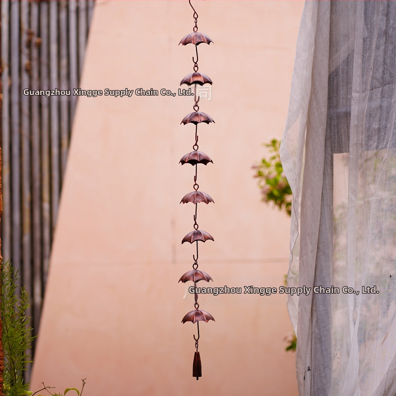 Dážďový reťaz na dážď pre dážnik — kovový zvonček vetra, dekorácia do exteriéru