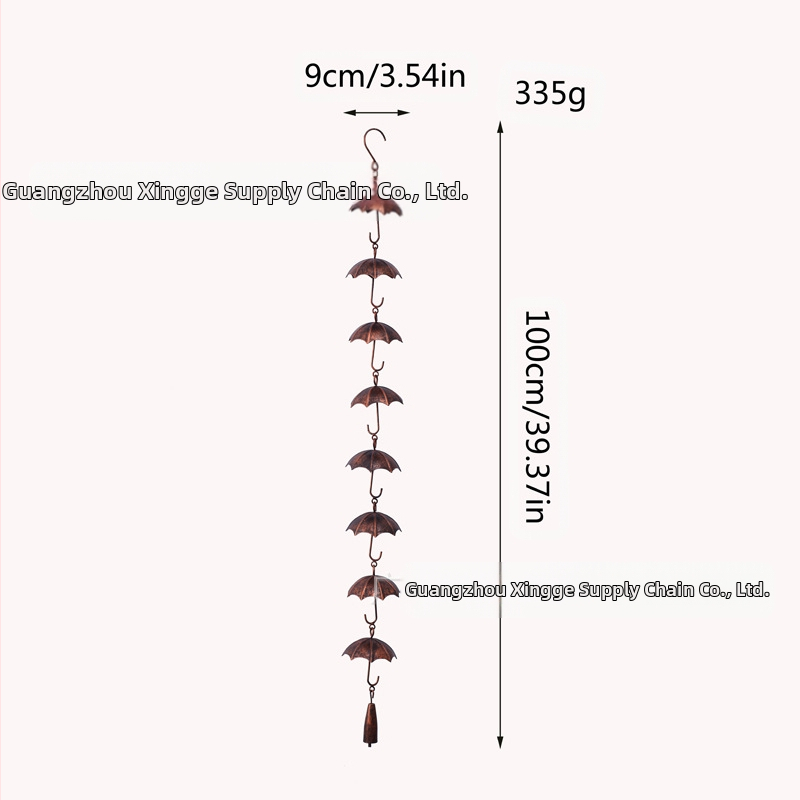 Dážďový reťaz na dážď pre dážnik — kovový zvonček vetra, dekorácia do exteriéru