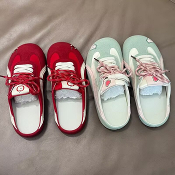 Moteriški sportiniai bateliai su stora padu, viršus iš audinio, padas iš gumos, apvali pirštų forma, vasara 2025