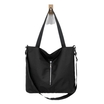 Nylon torba za putovanja, tote stil, zatvarač, vodoravni kvadratni oblik, tri remena za ramena, podstava od poliestera