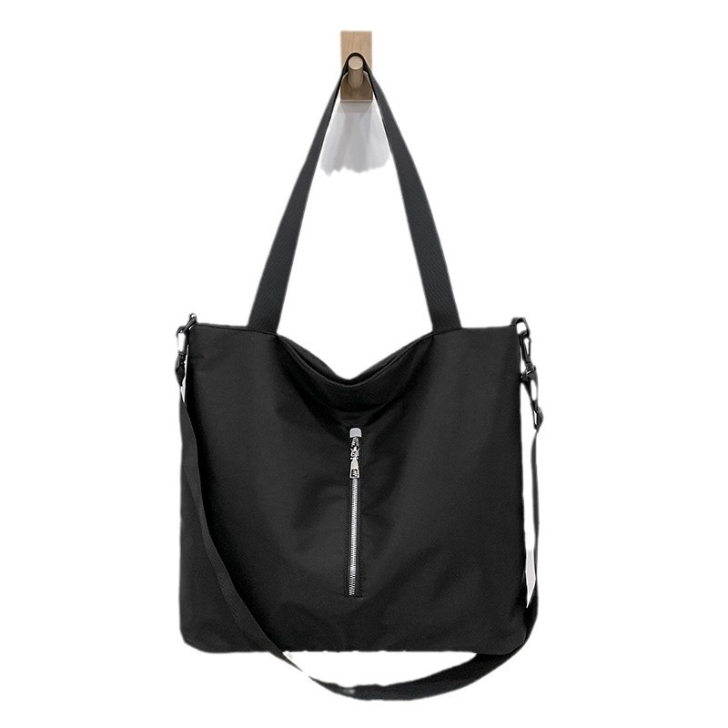 Nylon torba za putovanja, tote stil, zatvarač, vodoravni kvadratni oblik, tri remena za ramena, podstava od poliestera