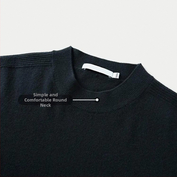 Пуловер от 100% вълна, кръгло деколте, дълги ръкави, прав силует, зимен стил