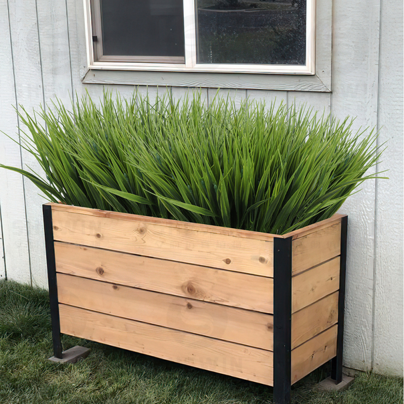 Изкуствен букет зеленина за озеленяване — Evening rhyme, пластмаса, инжекционно формована, Bluegrass сорт, за фотосесия и домашна декорация