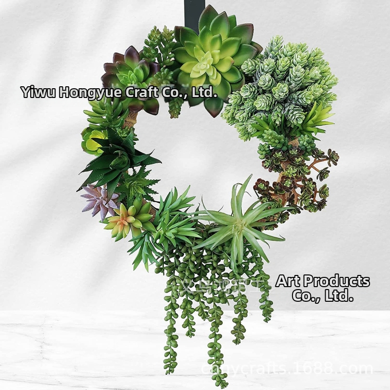 Flokované umelé sukulentné rastliny pre DIY stenu – hlava kvetu Lover's Tears Aloe, mäkký PVC, vstrekovacie formovanie, Hong Yue, približne 900 g