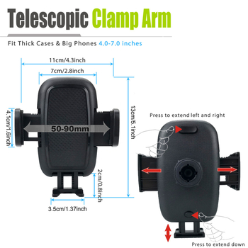 Rozťahovacia základňa držiaka na pohár do auta – držiak na telefón a navigáciu, snap-on montáž, všeobecná kompatibilita