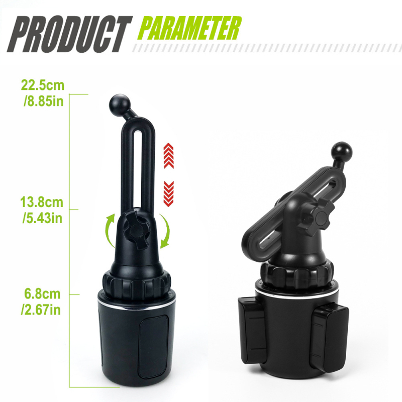 Rozťahovacia základňa držiaka na pohár do auta – držiak na telefón a navigáciu, snap-on montáž, všeobecná kompatibilita