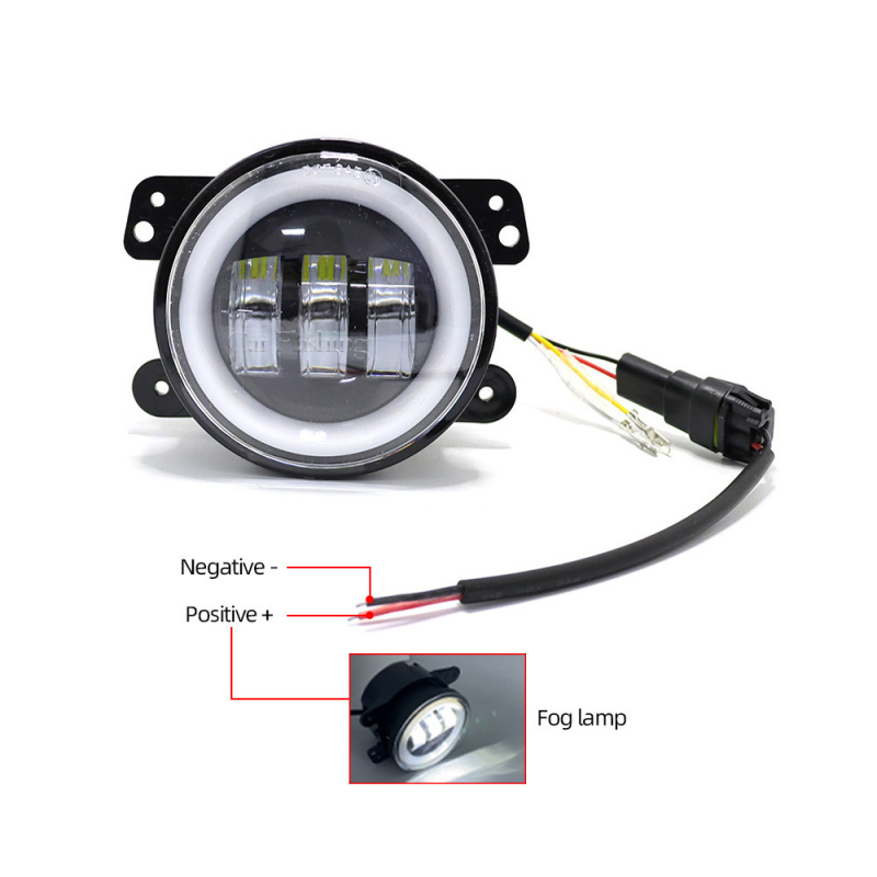 Faruri de ceață LED Jeep JK TJ Wrangler - 30W, 12-24V, 3000 lm, IP68, carcasă din aluminiu