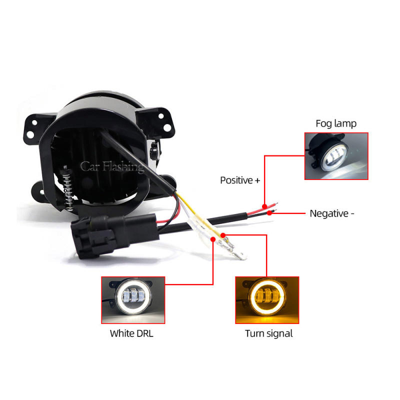 Faruri de ceață LED Jeep JK TJ Wrangler - 30W, 12-24V, 3000 lm, IP68, carcasă din aluminiu