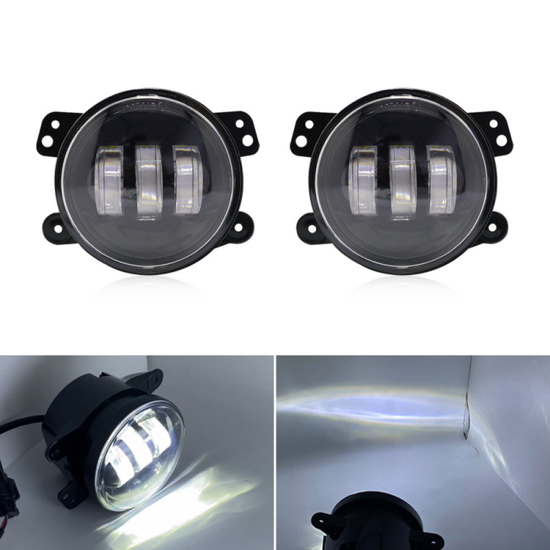 Faruri de ceață LED Jeep JK TJ Wrangler - 30W, 12-24V, 3000 lm, IP68, carcasă din aluminiu