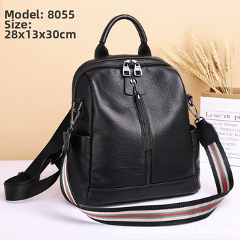 Dámsky batoh z pravej kože | veľká kapacita, zipsové otvorenie, polyesterová podšívka, vnútorné vrecká