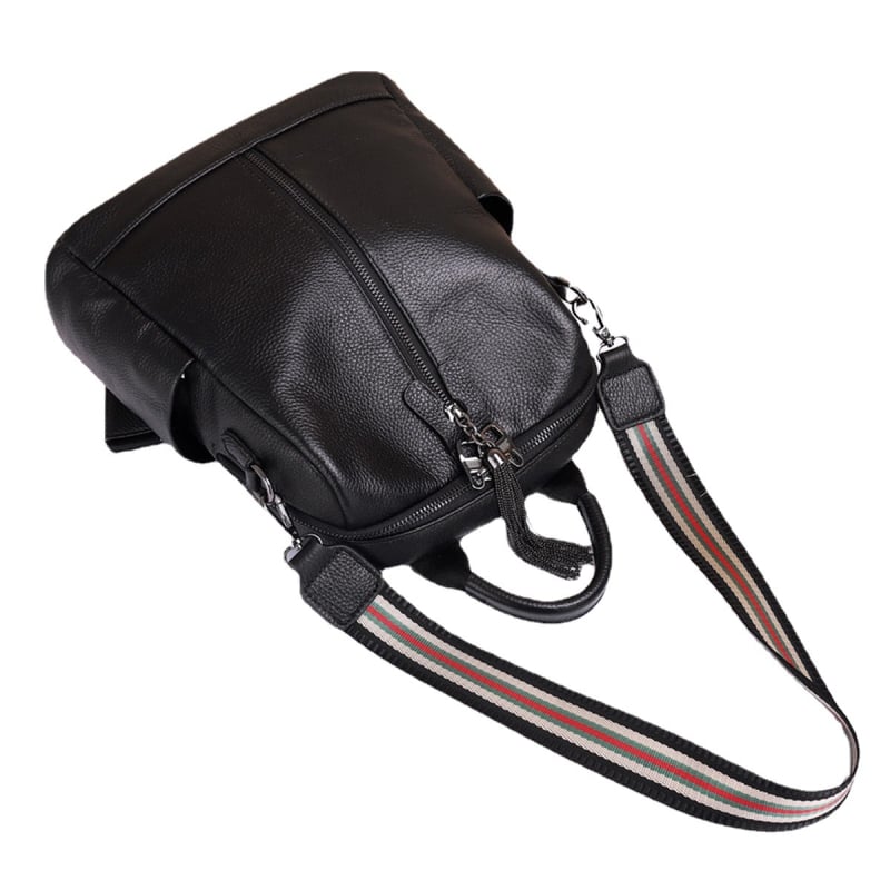 Ženski ranac od prave kože | velik kapacitet, zatvarač, poliester podstava, unutarnji džepovi