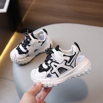 Unisex παιδικά αθλητικά σανδάλια με διάτρητο επάνω μέρος, microfiber δέρμα, σόλα καουουτσούκ, κλείσιμο με Velcro, για ηλικίες 1–6 ετών