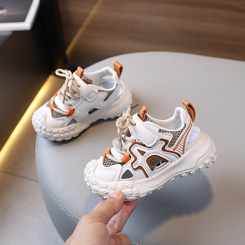 Unisex dječje sportske sandale s perforiranim gornjim dijelom, mikrovlakana koža, gumena potplata, Velcro zatvarač, za uzrast 1–6 godina