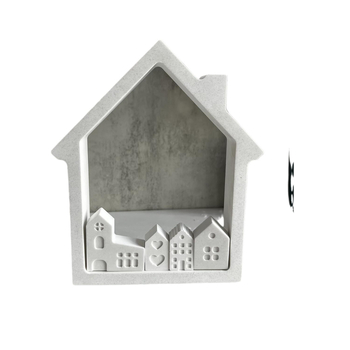 Φόρμα σιλικόνης για μίνι σπίτι, σε στυλ βόρειου ευρωπαϊκού, κυκλικού σχήματος, για γύψο και διακοσμητικά κεριά