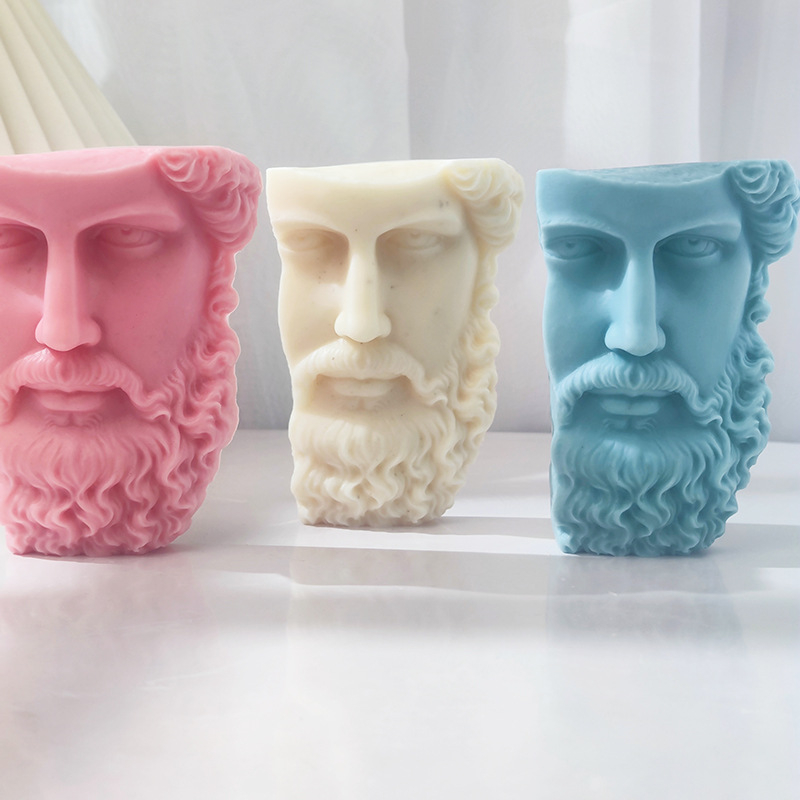 Silikonska kalupa za svijeće s Michelangelovom statui — nepravilnog oblika, kalup za pečenje/kolac, pogodan za aromaterapijske svijeće, mousse torte i ukrase