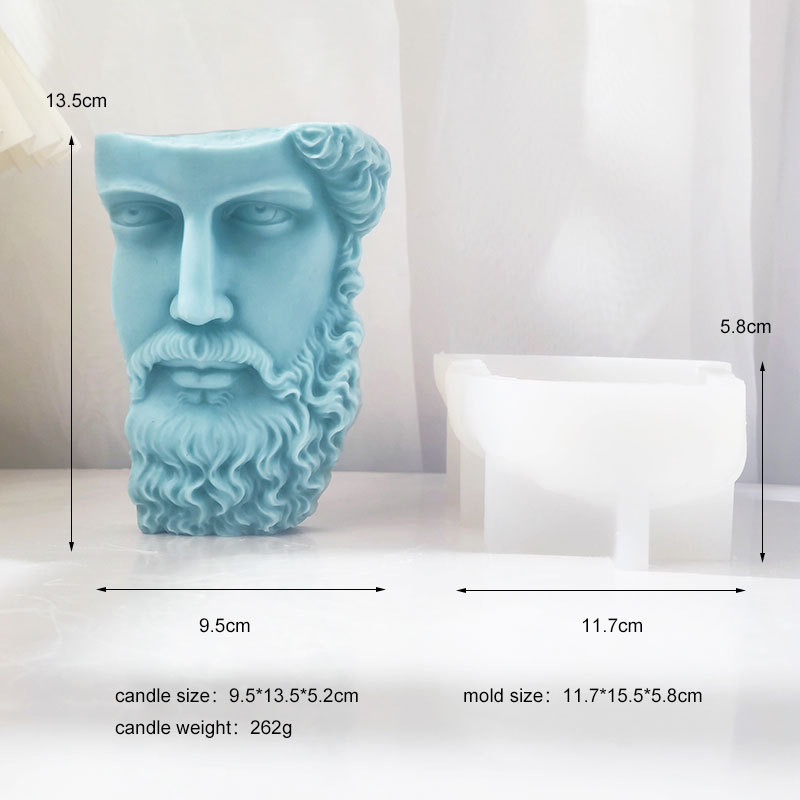 Silikonska kalupa za svijeće s Michelangelovom statui — nepravilnog oblika, kalup za pečenje/kolac, pogodan za aromaterapijske svijeće, mousse torte i ukrase