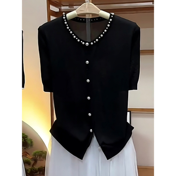 Ženski ultratanki pleteni kardigan – udoban kroj, poliester, dugi rukavi, gradski stil