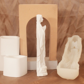 Φόρμα σιλικόνης για γύψινο άγαλμα της Παναγίας – ακανόνιστο σχήμα, κατάλληλη για γύψο, κεριά και σοκολάτα, ρετρό στυλ