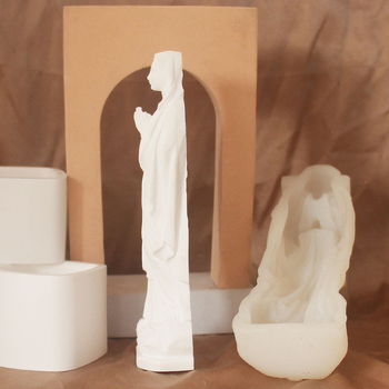 Φόρμα σιλικόνης για γύψινο άγαλμα της Παναγίας – ακανόνιστο σχήμα, κατάλληλη για γύψο, κεριά και σοκολάτα, ρετρό στυλ