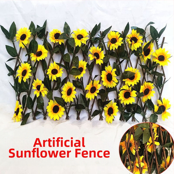 Five-color grass umelá rastlinná ohrada, odroda slnečnica, plastové a hodvábne kvety, záhradná dekorácia
