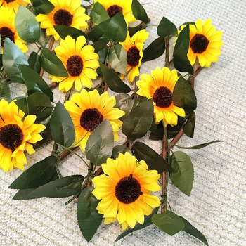 Five-color grass τεχνητός φράχτης φυτών, ποικιλία ηλίανθος, πλαστικά και μεταξωτά άνθη, διακόσμηση κήπου