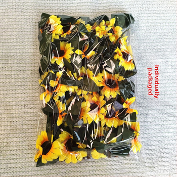 Five-color grass τεχνητός φράχτης φυτών, ποικιλία ηλίανθος, πλαστικά και μεταξωτά άνθη, διακόσμηση κήπου