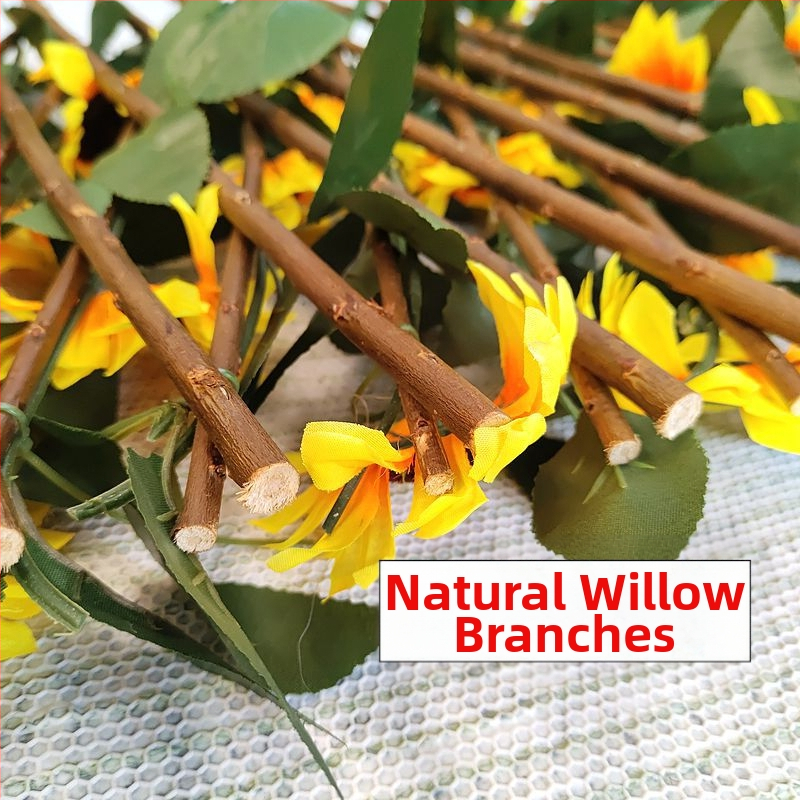 Five-color grass umelá rastlinná ohrada, odroda slnečnica, plastové a hodvábne kvety, záhradná dekorácia