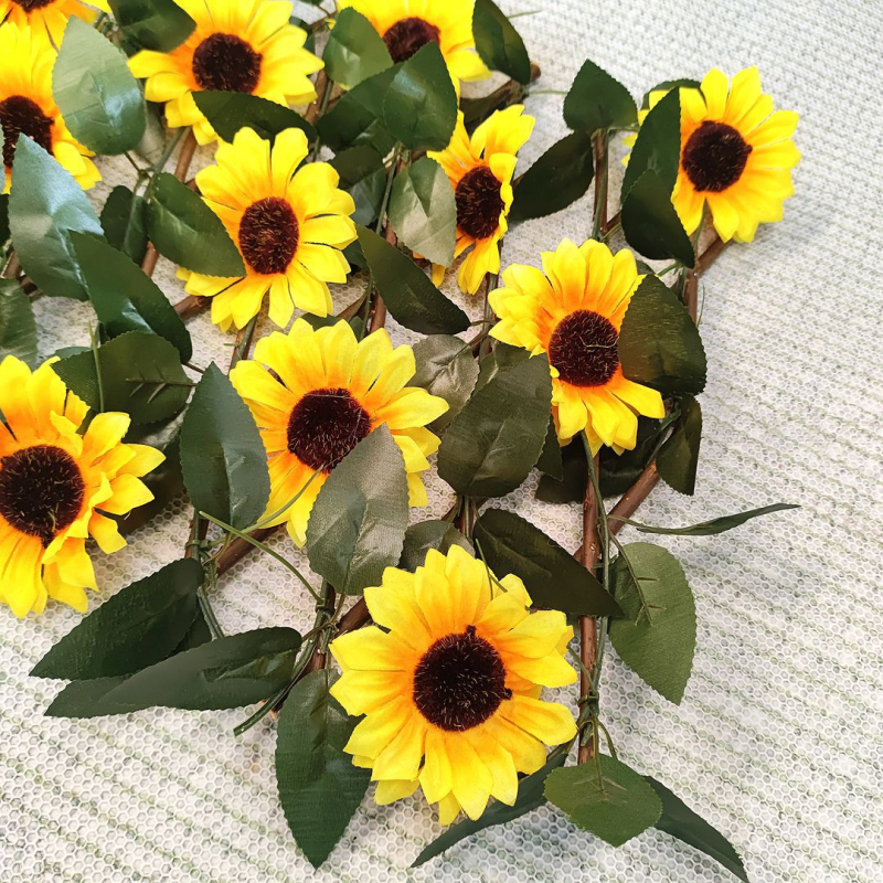 Five-color grass изкуствена ограда за растения, слънчогледов вид, пластмаса и копринени цветя, градинска декорация