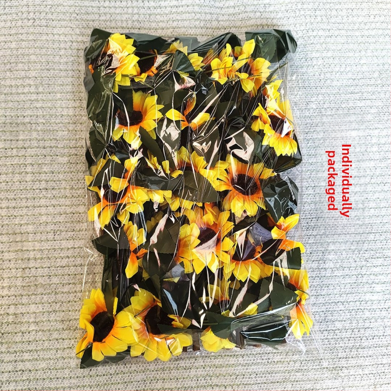 Five-color grass umelá rastlinná ohrada, odroda slnečnica, plastové a hodvábne kvety, záhradná dekorácia