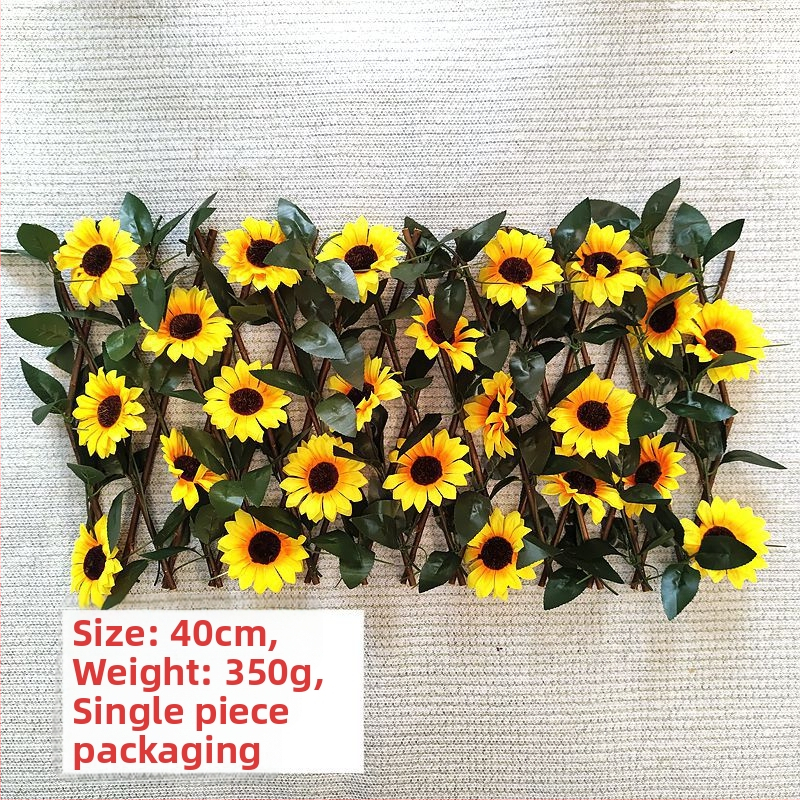 Five-color grass umelá rastlinná ohrada, odroda slnečnica, plastové a hodvábne kvety, záhradná dekorácia