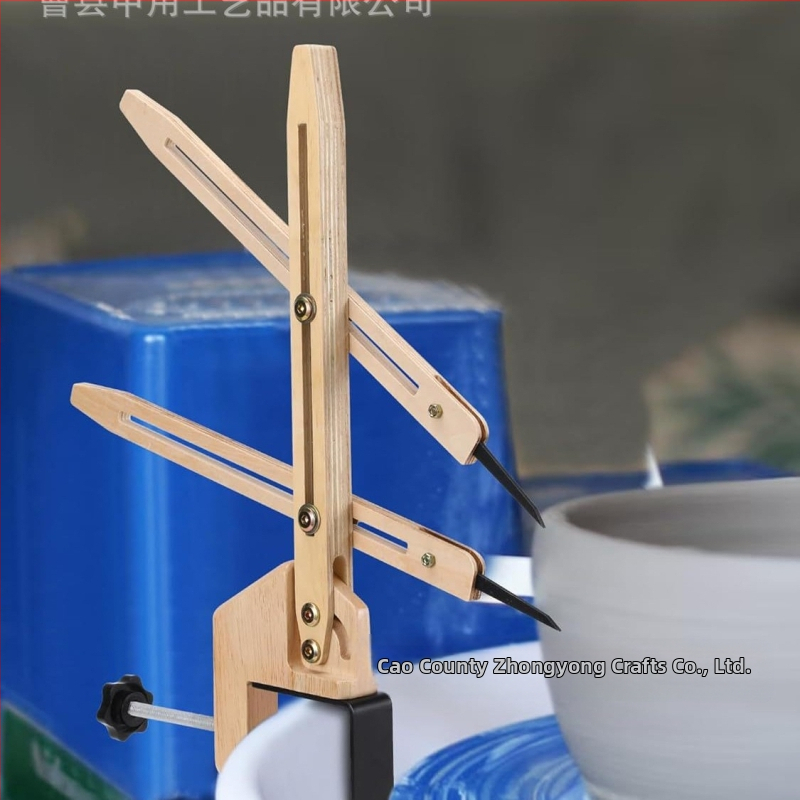 Дървен инструмент за оформяне и позициониране на глинени изделия с подравняване на височината — мултифункционален помощник за довършване и оформяне