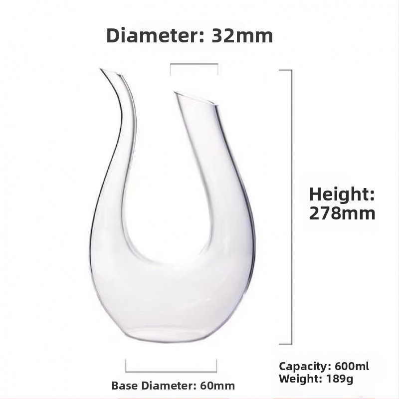 Krištolo stiklo dekantorius su arfos motyvu ir U formos gulbės dizainu, talpa 1–100 ml, Nine Zero Family prekės ženklas, naujas kinietiškas stilius