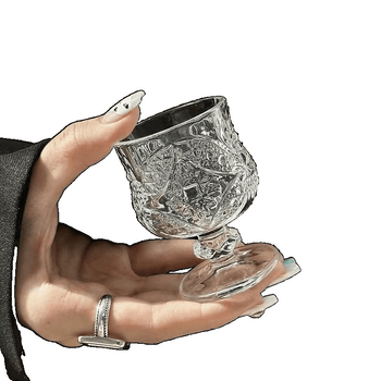 Ποτήρι κρασιού από κρύσταλλο, χειροποίητο, πολυεπίπεδη κατασκευή, ρετρό σχεδίαση, οικιακή χρήση