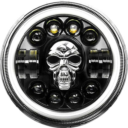 Φανάρι μοτοσικλέτας Wrangler με σχέδιο κρανίου και ματιά διαβόλου, LED, 12V, 45W, 6500LM, IP68