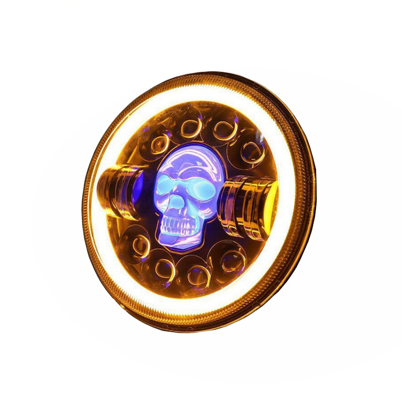 Φανάρι μοτοσικλέτας Wrangler με σχέδιο κρανίου και ματιά διαβόλου, LED, 12V, 45W, 6500LM, IP68