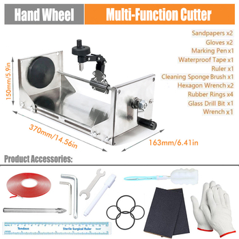 Мултифункционален инструмент за рязане на стъклена бутилка с ръчно колело – обновен модел втора генерация, неръждаема стомана, 3 кг