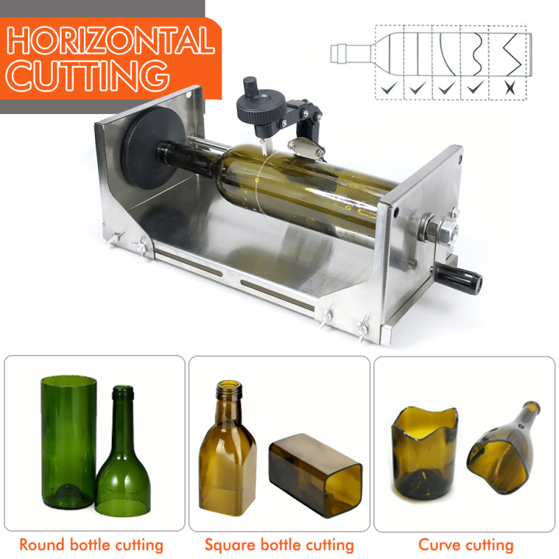 Мултифункционален инструмент за рязане на стъклена бутилка с ръчно колело – обновен модел втора генерация, неръждаема стомана, 3 кг