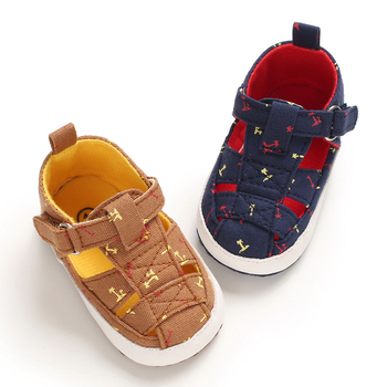 Θερινά unisex παπούτσια για νήπια (12-36 μηνών) με Velcro, άνω μέρος από κανβάς και μαλακή σόλα.