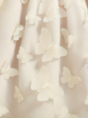 Gyerekeknek készült pillangó hálószövésű hosszú ujjú ruha, hercegnő-stílus, korduroy anyagból, A-vonalú szabás, újszülötteknek (0–1 év)