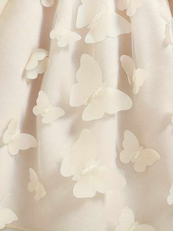 Gyerekeknek készült pillangó hálószövésű hosszú ujjú ruha, hercegnő-stílus, korduroy anyagból, A-vonalú szabás, újszülötteknek (0–1 év)