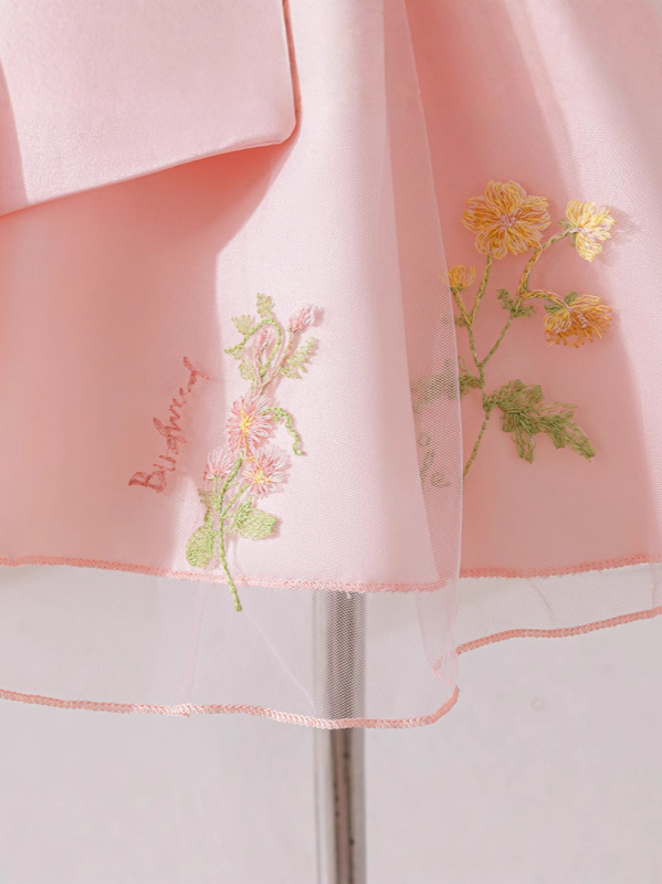 Dječja haljina s čipkastim vezom i tutu suknom, poliester materijal, A-linija kroj, podstava 100% poliester, proljeće 2025 izdanje