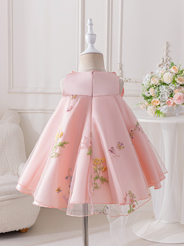 Dječja haljina s čipkastim vezom i tutu suknom, poliester materijal, A-linija kroj, podstava 100% poliester, proljeće 2025 izdanje
