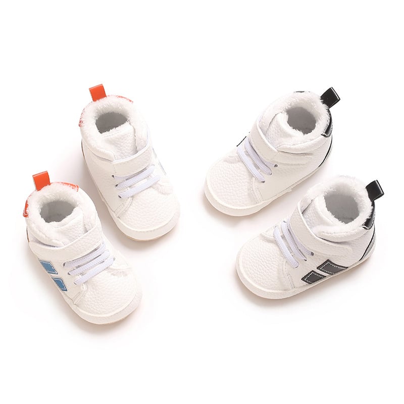 Детски маратонки с PU горна част, висок връх, Casual стил, антиплъзгащи и износоустойчиви, закопчаване с лепенка, за деца 12–36 месеца