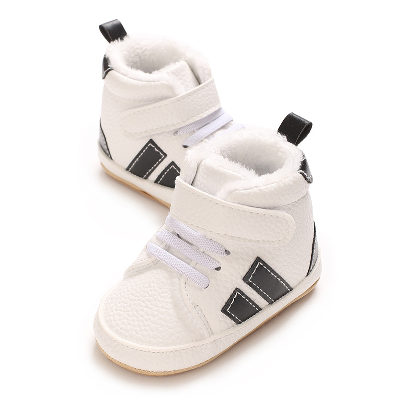 Детски маратонки с PU горна част, висок връх, Casual стил, антиплъзгащи и износоустойчиви, закопчаване с лепенка, за деца 12–36 месеца