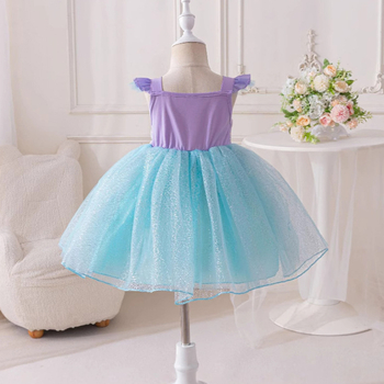 Παιδικό φόρεμα γοργόνα-πριγκίπισσα, πολυεστέρας, γραμμή Α, για 3–8 ετών, Άνοιξη 2025