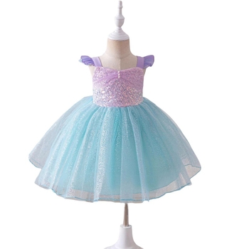 Παιδικό φόρεμα γοργόνα-πριγκίπισσα, πολυεστέρας, γραμμή Α, για 3–8 ετών, Άνοιξη 2025