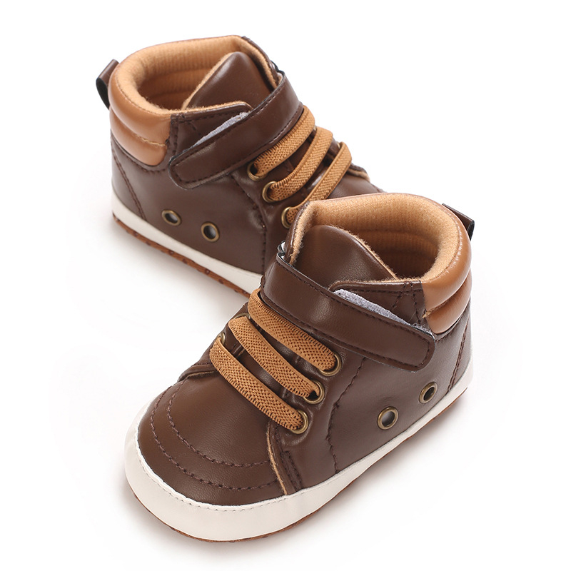 12–36 hónapos gyerekeknek, magas szárú, PU felső rész, Velcro-zárás, csúszásmentes talpú sportcipő
