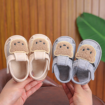 Dječje ljetne sandale — pamukov gornji dio, Velcro zatvaranje, ljeto, mekana protuklizna guma potplata s zaštitom prstiju (12–36 i 24–48 mjeseci)