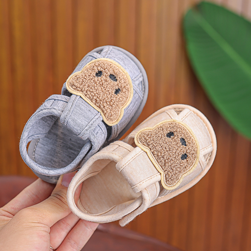 Dječje ljetne sandale — pamukov gornji dio, Velcro zatvaranje, ljeto, mekana protuklizna guma potplata s zaštitom prstiju (12–36 i 24–48 mjeseci)
