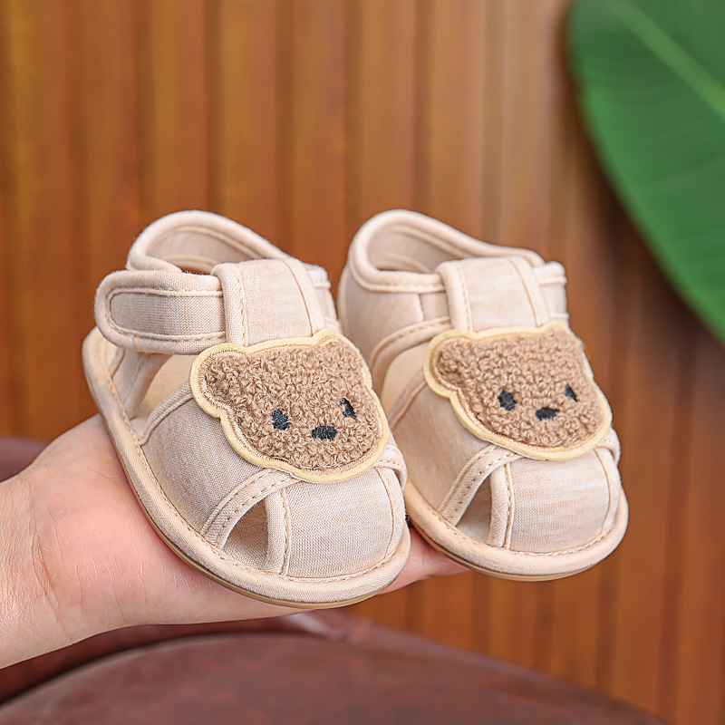 Dječje ljetne sandale — pamukov gornji dio, Velcro zatvaranje, ljeto, mekana protuklizna guma potplata s zaštitom prstiju (12–36 i 24–48 mjeseci)